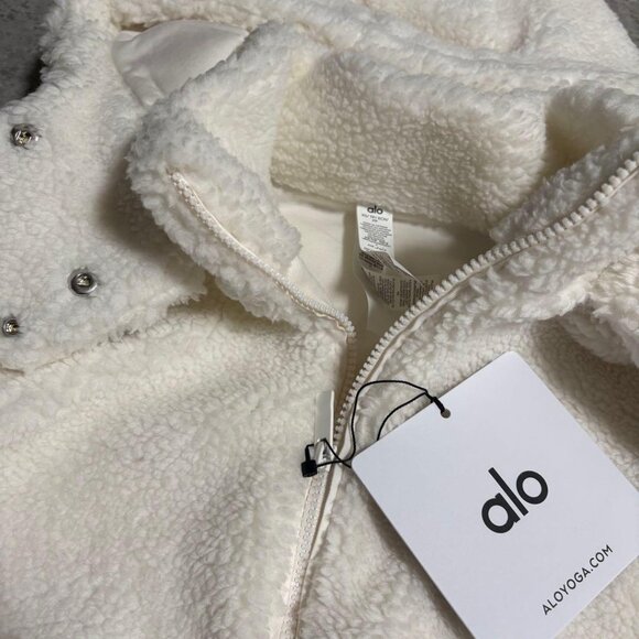 Alo Yoga Foxy Sherpa Jacket White - Picture 3 of 4